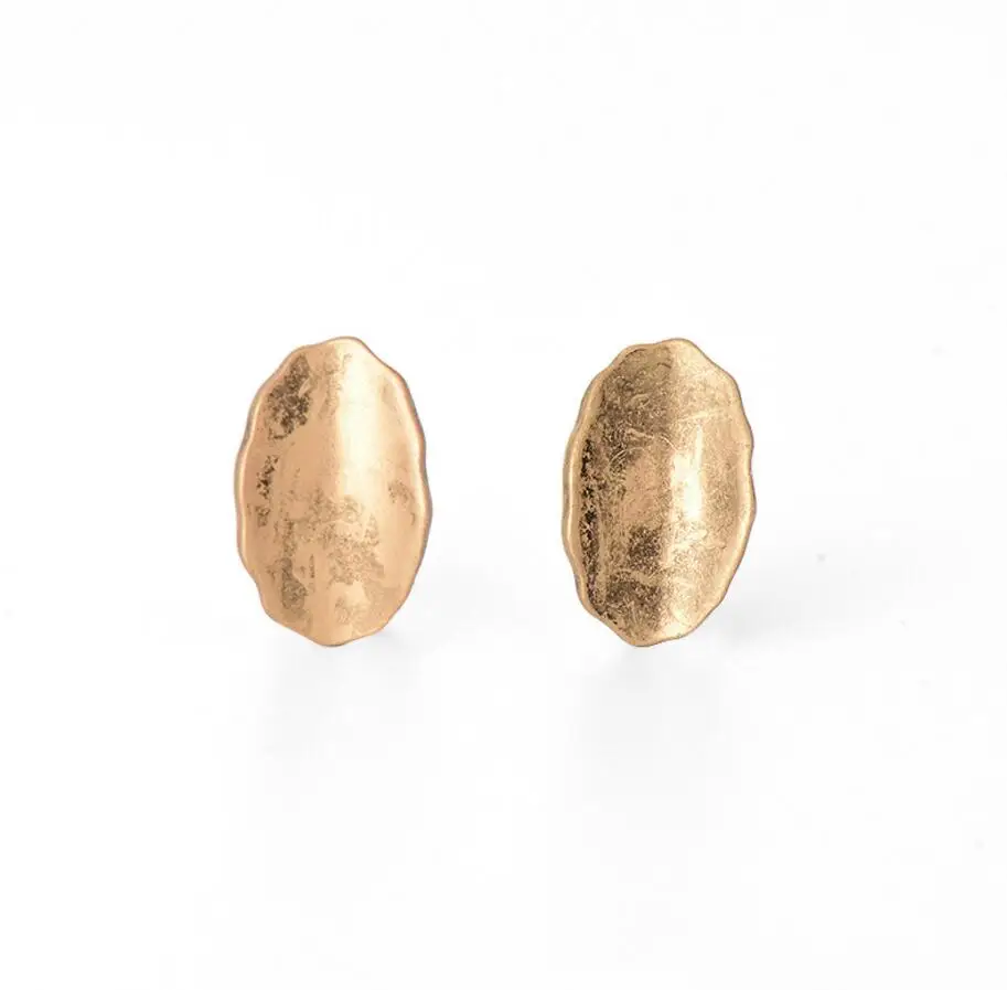 Oval Gold Shuangshuo, винтажные Матовые Круглые серьги-гвоздики, квадратные серьги для женщин, овальные серьги, серебряные геометрические серьги, набор oorbellen - Окраска металла: Oval Gold