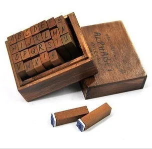Винтажный стильный деревянный ящик набор резиновых штампов почерк буквы