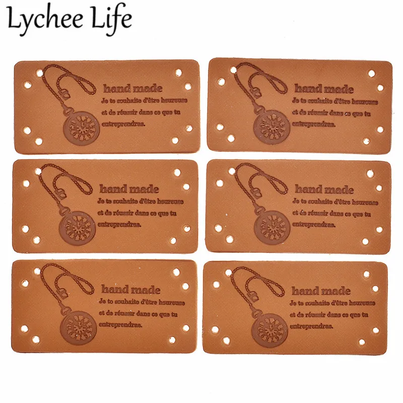 Lychee 20 шт брелки из кожи PU ручной работы этикетки буквы птицы печатные самодельные