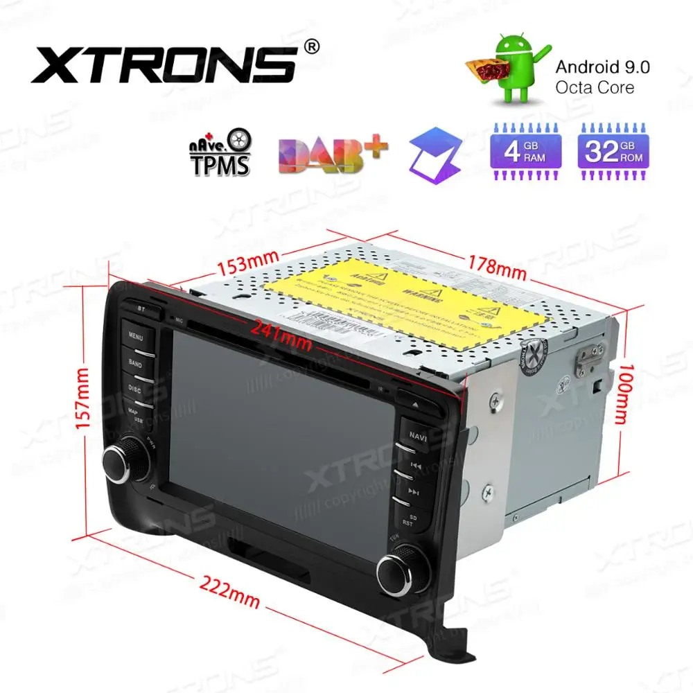 XTRONS 2 Din 7 &quotAndroid 9 0 Octa Core gps навигации автомобильное радио DVD плеер для Audi TT MK2 8J 2006 2007