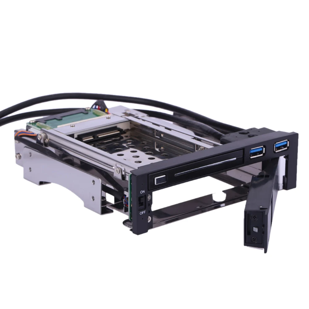 Двойной отсек 3,"+ 2,5" дюймовый SATA III жесткий диск HDD SSD лоток Caddy внутренний мобильный стеллаж корпус с USB 3,0 порт Горячая замена