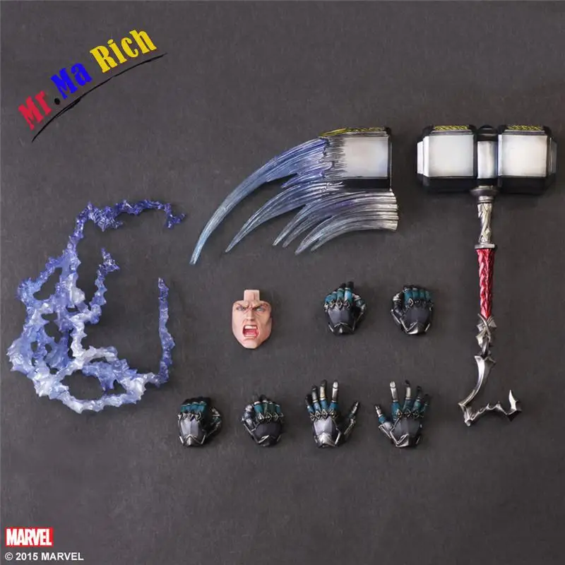 Play Arts Kai Thor Juguetes ПВХ экшн фигурка Hammer Brinquedos Коллекционная модель детские игрушки