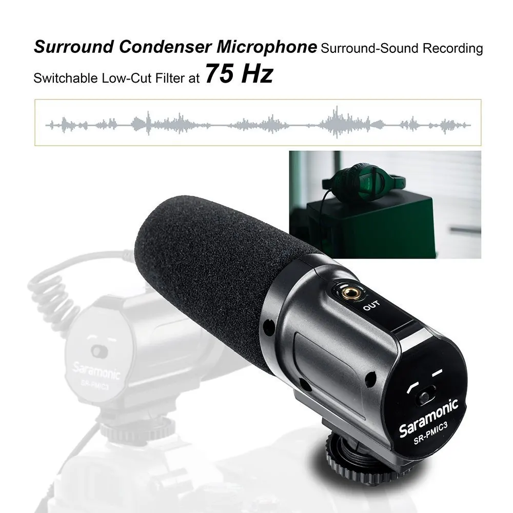 Saramonic SR PMIC3 Micr для объемной записи с встроенным ударопрочным креплением фильтром