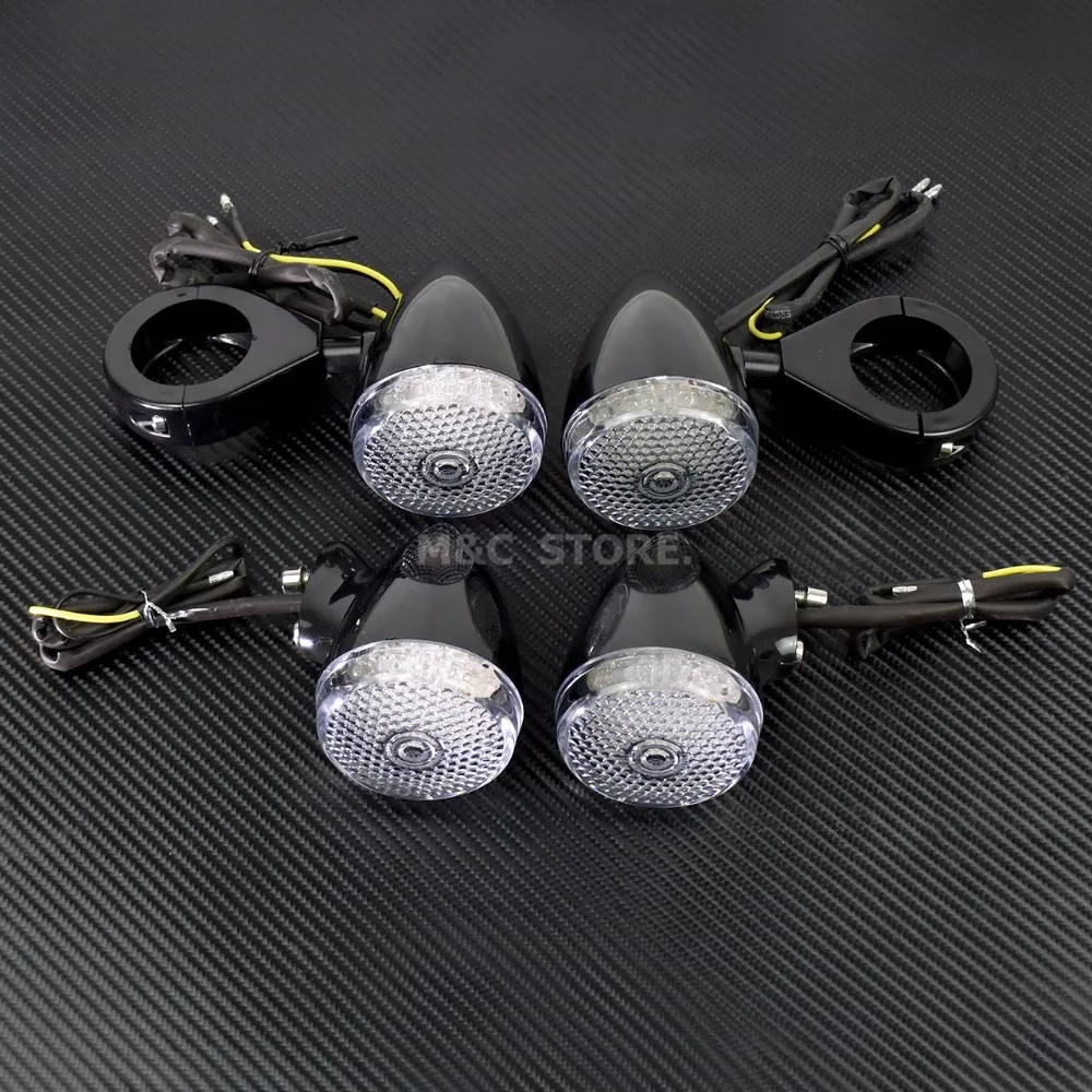 Светодиодсветодиодный Сигналы поворота с вилочным зажимом для мотоцикла 4 шт. 41