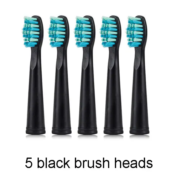 5 black brush heads Seago SG-507, звуковая электрическая зубная щетка для взрослых, уход за полостью рта, отбеливание зубов, массажная резинка, 5 режимов, водонепроницаемая перезаряжаемая зубная щетка - Цвет: 5 black brush heads