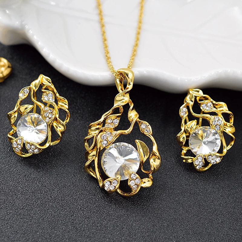 Ювелирные изделия Sunny Jewelry Dubai для женщин колье серьги кулон кубический цирконий