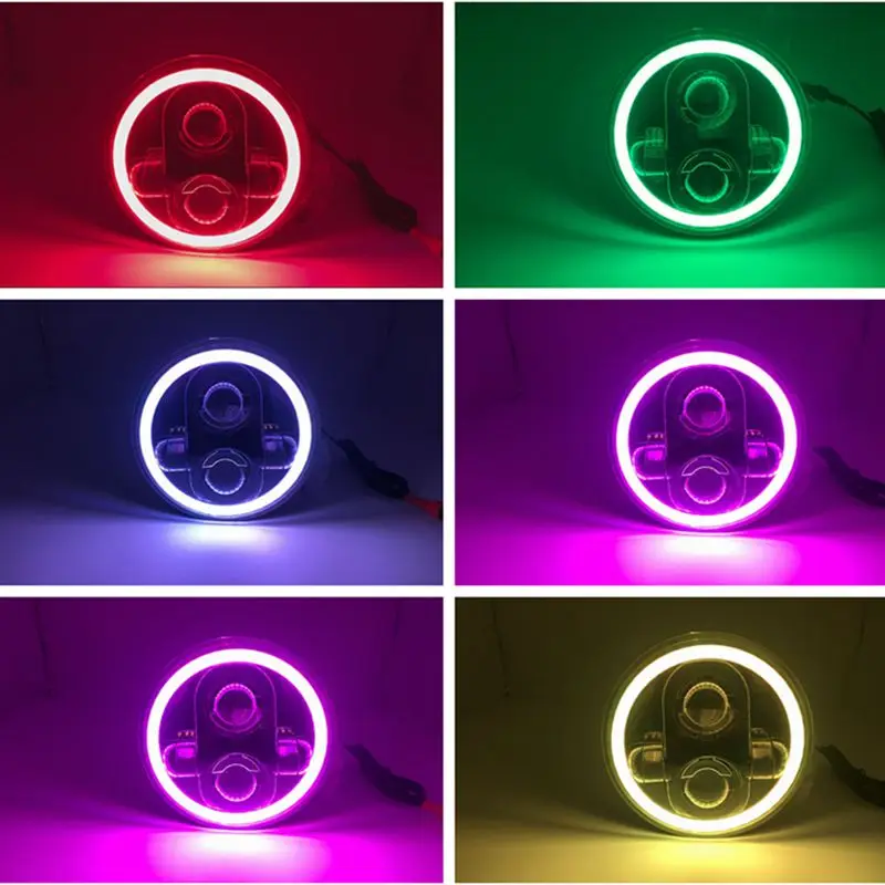 5-3/4 RGB разноцветные белые красные синие зеленые светодиодные фары Halo Angel Eye 5 75