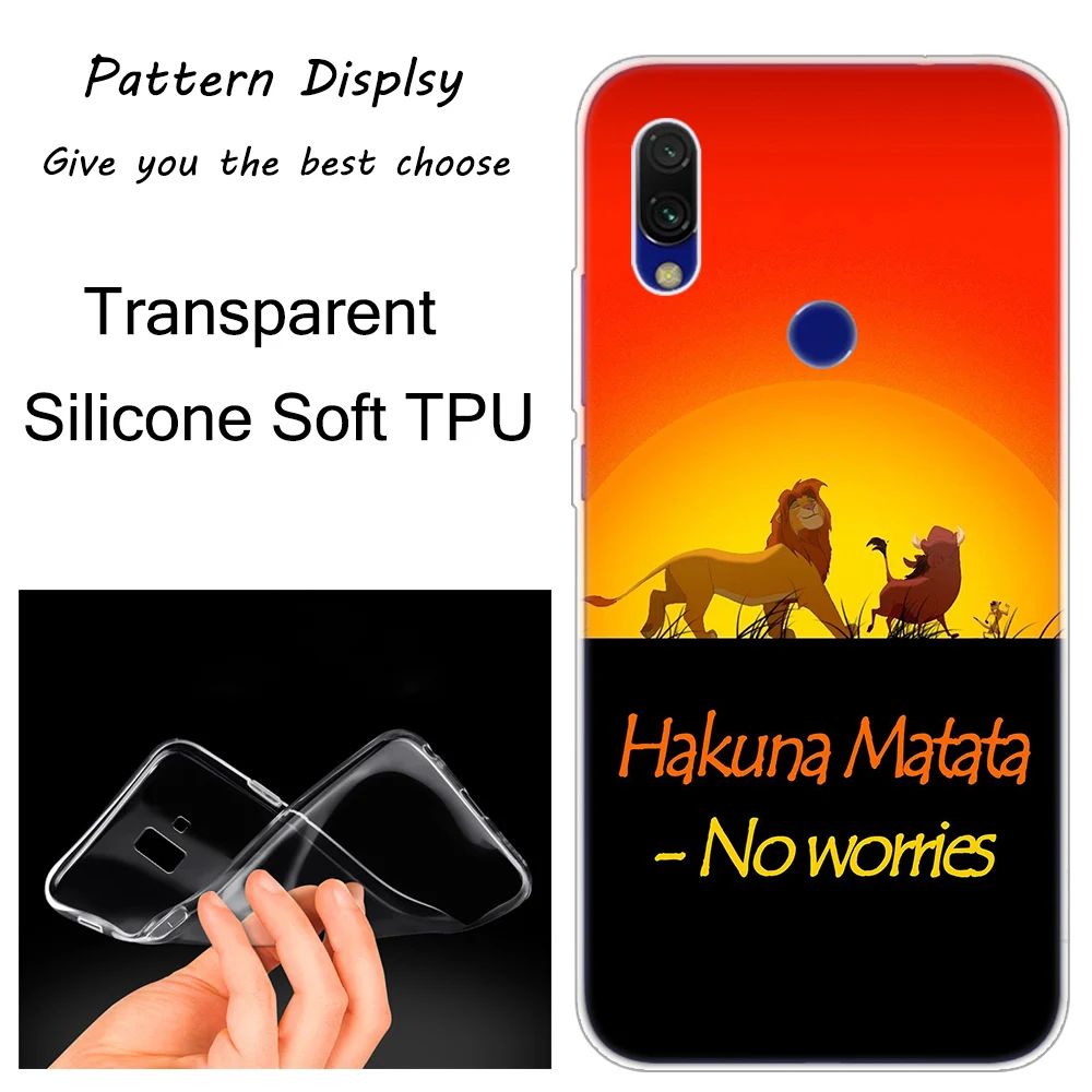 Мягкий силиконовый чехол Hakuna matata The Lion King для Xiaomi Redmi K20 7 7A 5 5Plus 6 6A S2 Note 8 7 6 5 Pro
