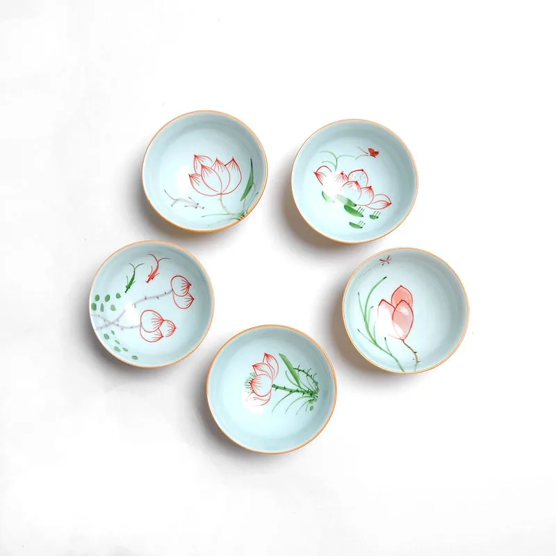 Керамика большой Размеры фарфорная чашка для чая Gaiwan и рисунком «кунг-фу чайный сервиз ручной росписью нарисованная маленькая чаша для церемонии Декорации для дома