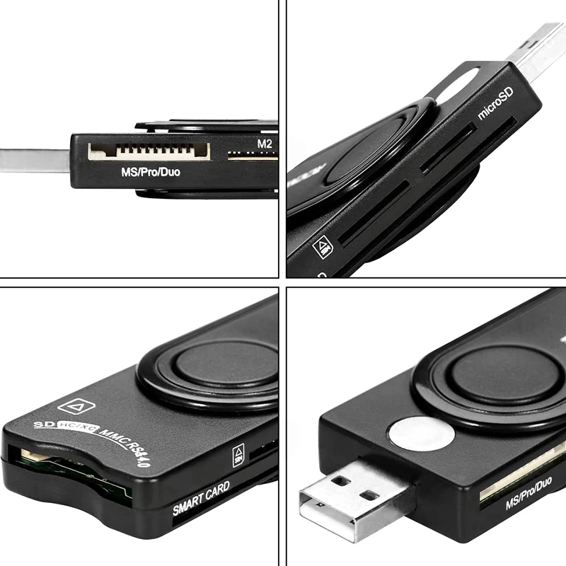 Rocketek USB 2 0 мульти считыватель смарт-карт SD/TF MS M2 micro SD память ID банковские карты sim
