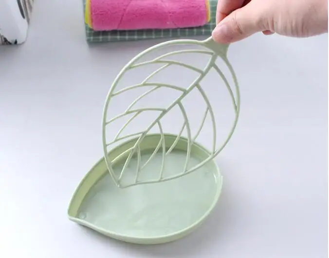 1PC Bathroom Shower Leaf Shape Soap Box Dish Storage Plate Hiking Home Case Container Travel Holder Fresh OK 0797 | Дом и сад