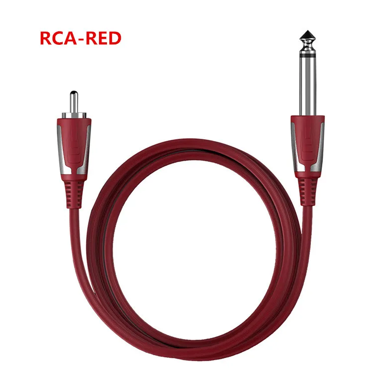 RCA Connection Red 6FT EZ мастер Pro татуировки Клип шнур силиконовый куртка кабель RCA DC ястреб Стиль соединение для картридж татуировки Питание - Цвет: RCA Connection Red