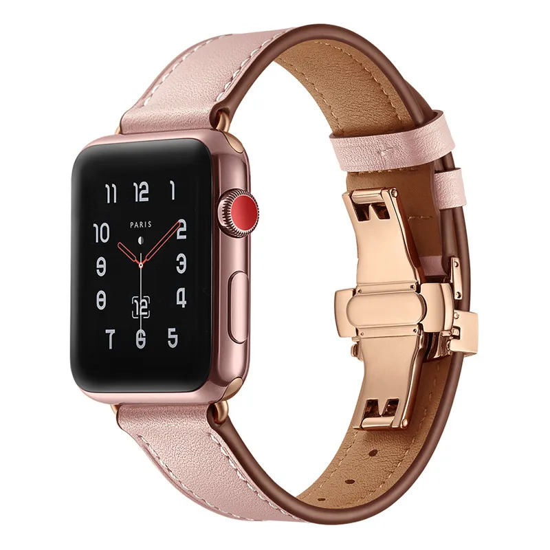 Ремешок кожаный для Apple Watch Band 38 мм 42 модный сменный Браслет часов с