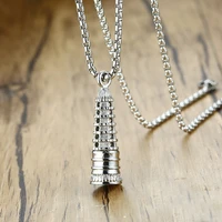 fashion silver color necklaces for women religion jewelry men necklaces pendants tower pendants for unisex wholesale
