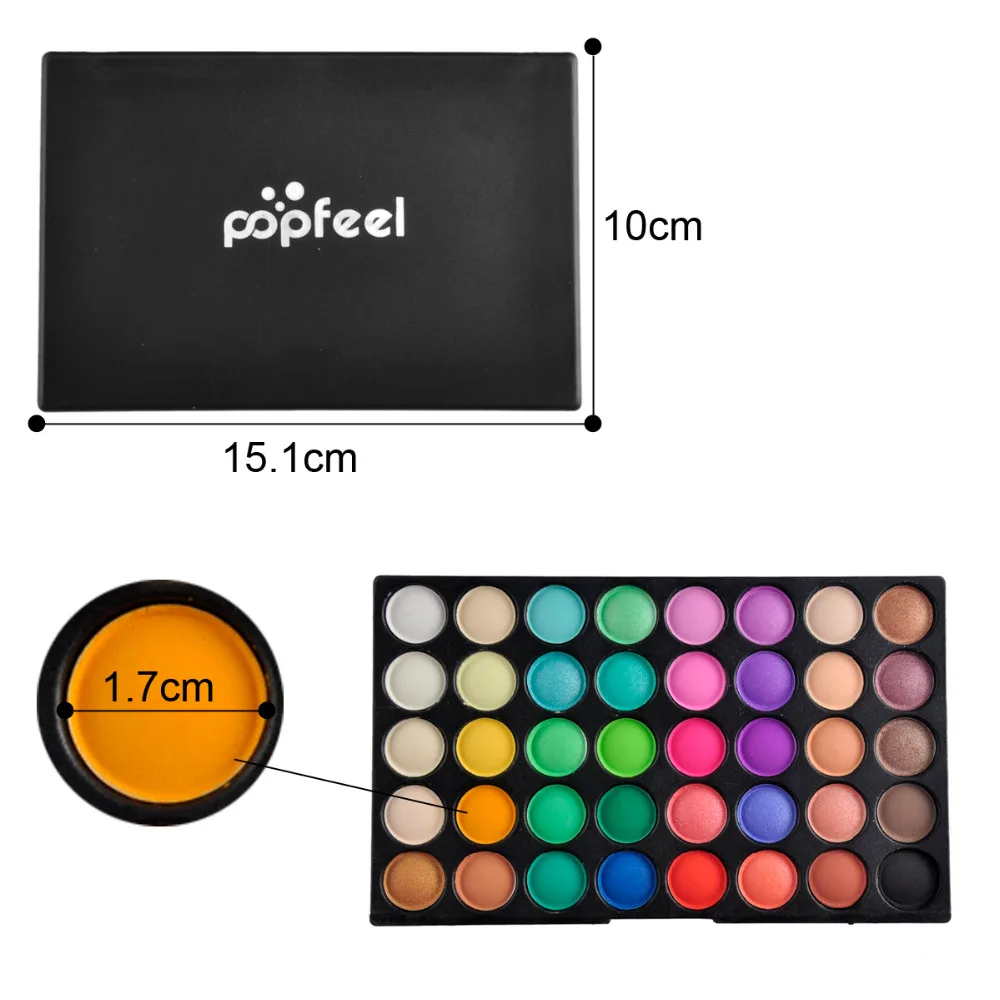 POPFEEL 120 цветов светящаяся палитра теней для век Матовая Палетка теней мерцание и блеск голый макияж палитра, набор косметики