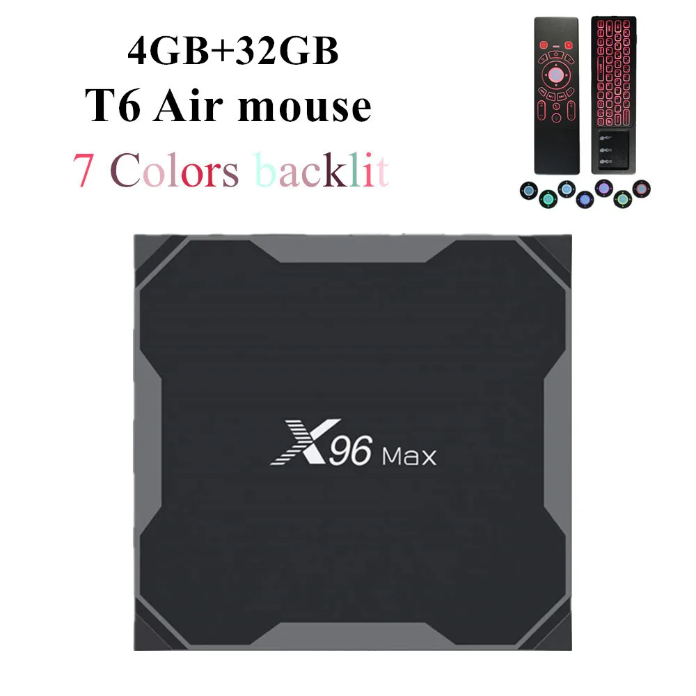 X96 Max Смарт ТВ приставка Android 8,1 Amlogic S905X2 LPDDR4 Четырехъядерный 4 Гб 64 Гб 2,4G и 5 ГГц Wifi BT 1000M 4K X96Max ТВ приставка - Цвет: max 4 32GB T6