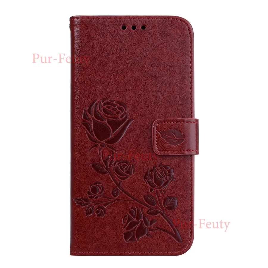 brown Для huawei Honor 10 COL-L29 COL-L29A COL-TL00 милый флип 5,8" Роскошный кожаный чехол-бумажник с розами для Honor10 COL L29 L29A - Цвет: brown