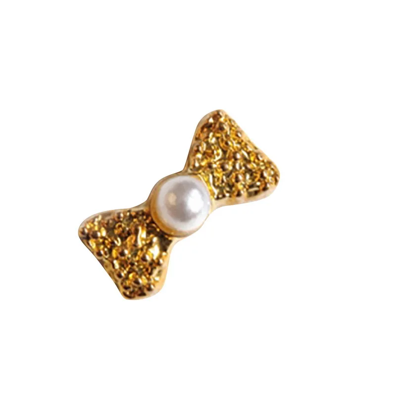 1 шт. 3D маленький размер бант для дизайна ногтей украшение из золотого и