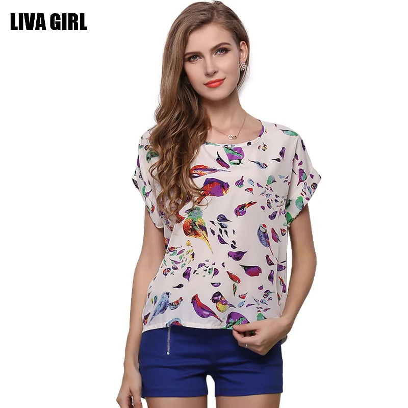 LIVA GIRL Модная Повседневная шифоновая футболка для женщин ультратонкая крутая