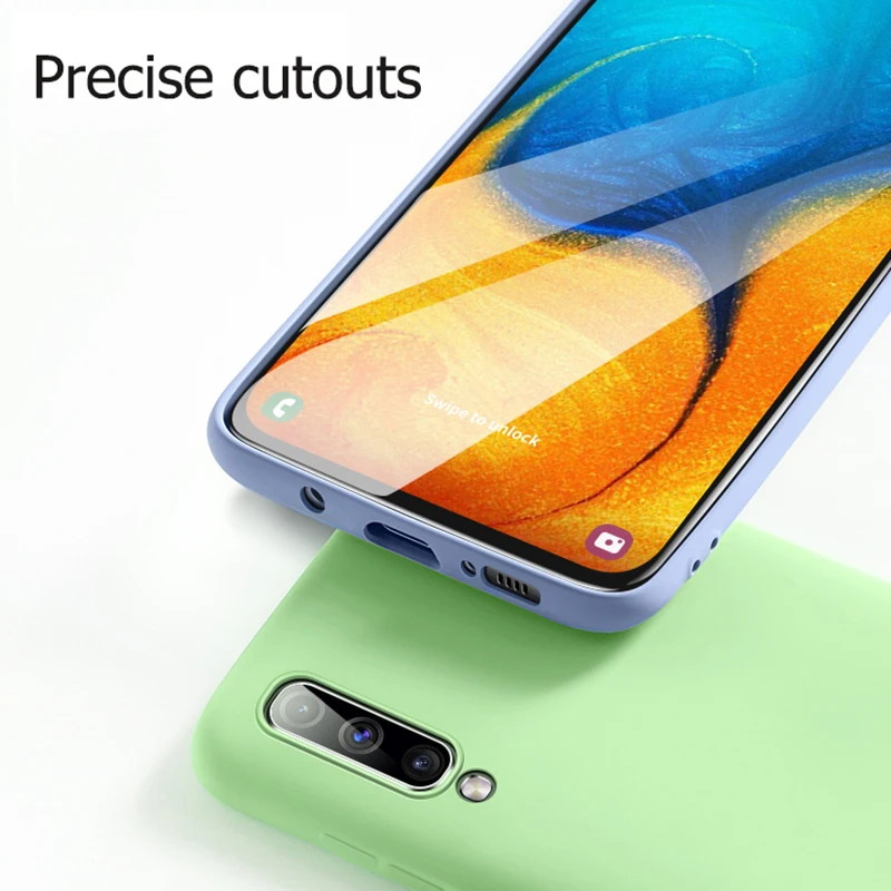 Чехол для Samsung Galaxy A70 жидкий силиконовый ТПУ мягкий чехол J4 J6 A6 Plus 2018 A30 A50 чехлы