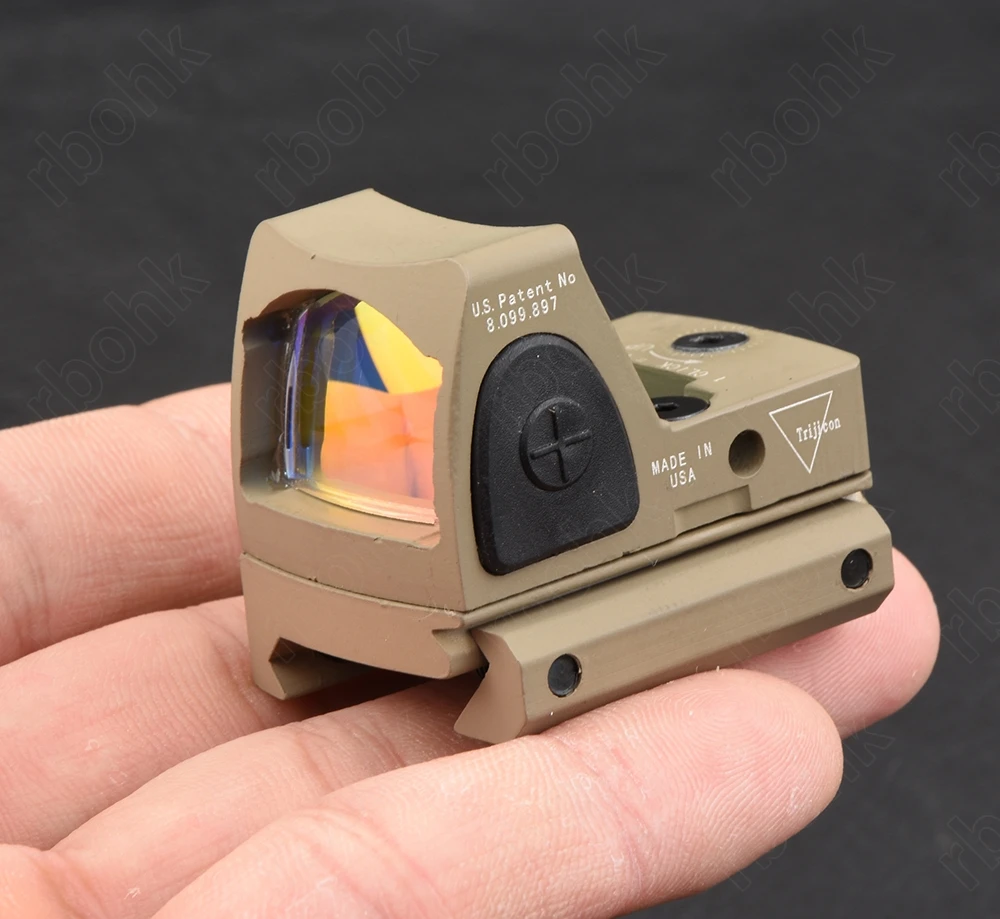 Тактический прицел trijicon style RMR Reflex 1x red dot с 20 мм 1913 Пикатинни и Глок База крепление ключ переключатель M6327