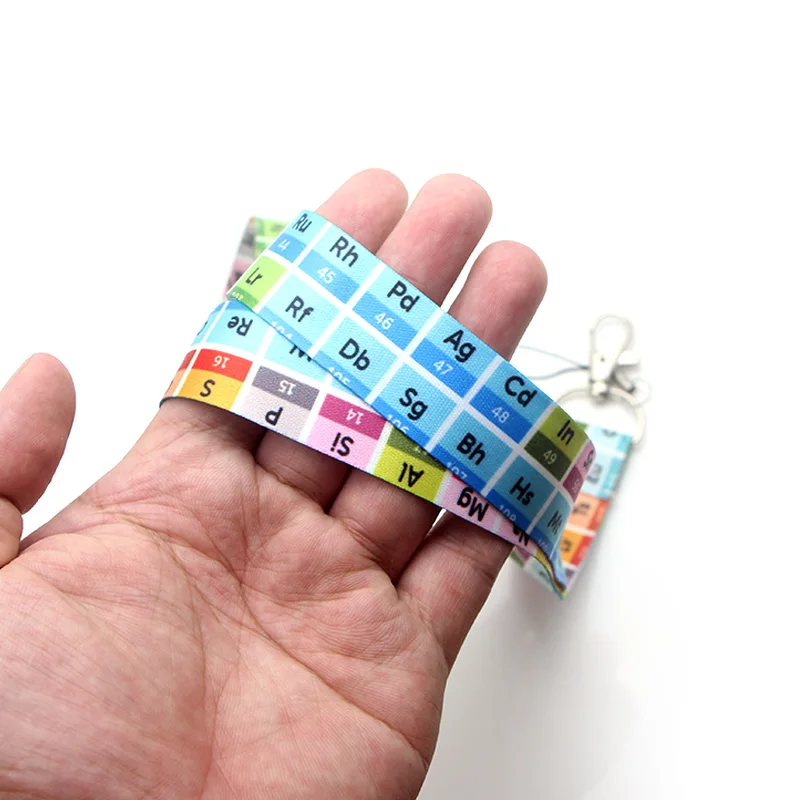 P3801 Dongmanli The Periodic Table Lanyard Badge ID Lanyards/ Mobile Phone Rope/ Key Lanyard Neck Straps Necklace