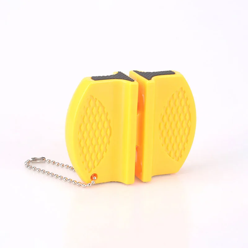 Yellow ONEUP мини керамический стержень нож точилка и Овощечистка 2in1Two-stage вольфрамовый карманный нож точильный камень точилка для заточки наружные инструменты - Цвет: Yellow