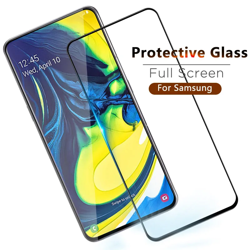 3D полное покрытие стекла для Samsung Galaxy A90 A80 A70 A60 A40 A50 A30 5G чехол из закаленного M30 M20