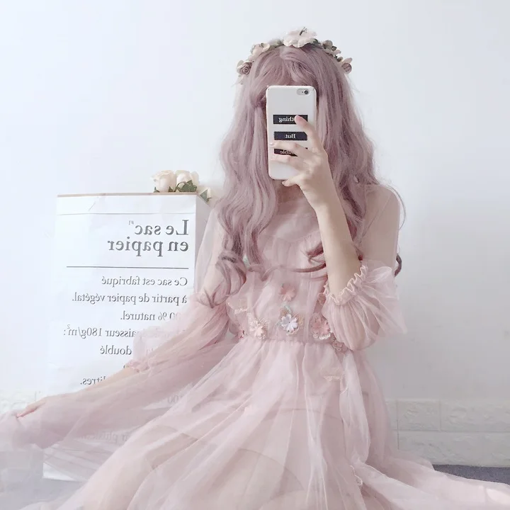 Модная японская стильная Свободная Женская одежда Сетчатое кружевное летнее