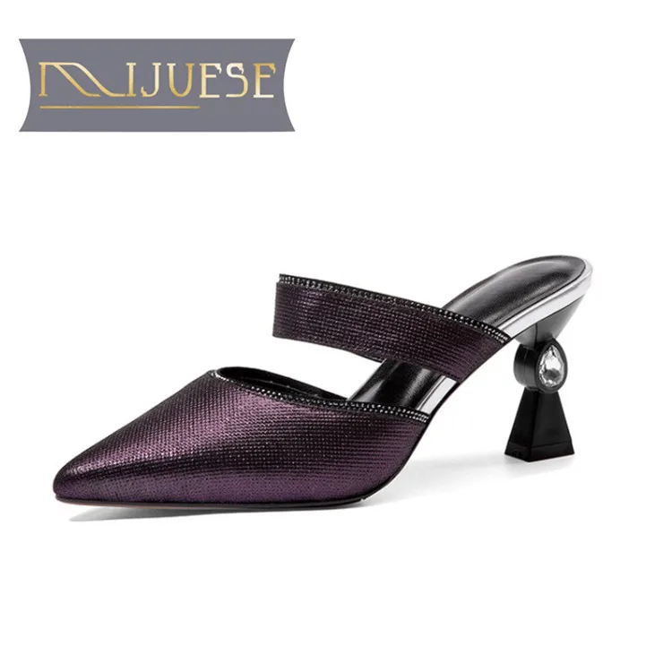 MLJUESE/женские шлепанцы из мягкой овечьей кожи летние пляжные сандалии голубого