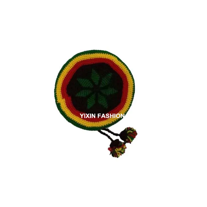 ball design 1 Rasta берет серии ручной работы вязаные крючком ямайский Rasta хип-хоп шляпа унисекс зима теплая шапочка Берет Кепки - Цвет: ball design 1