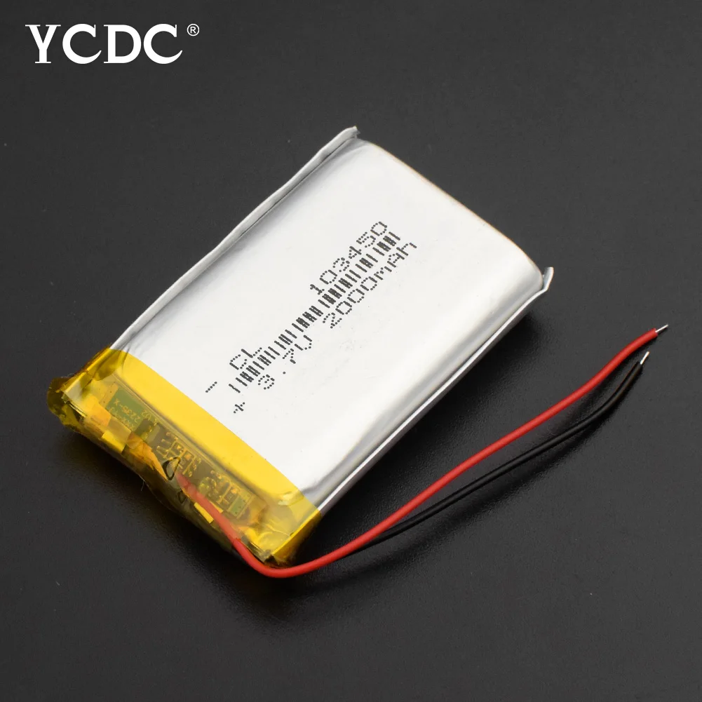 3,7 в 2000 мАч литий-полимерные LiPo аккумуляторы 103450 для Mp3 gps psp Bluetooth динамик внешний аккумулятор электронный