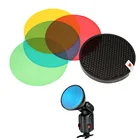 Godox AD-S11 4 цвета фильтр гелевый пакет + сотовая сетка крышка отражатель комплект для вспышки Witstro AD180 AD360