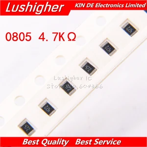 Резистор 100 SMD, 0805 ком, 5% ком, 4,7 ком, 472 ком, 4701 Ом, 4,7 шт.