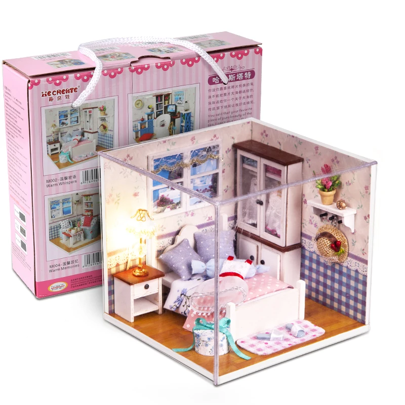 Миниатюрный Кукольный домик для мебели DIY 3D модель деревянные игрушечные дома