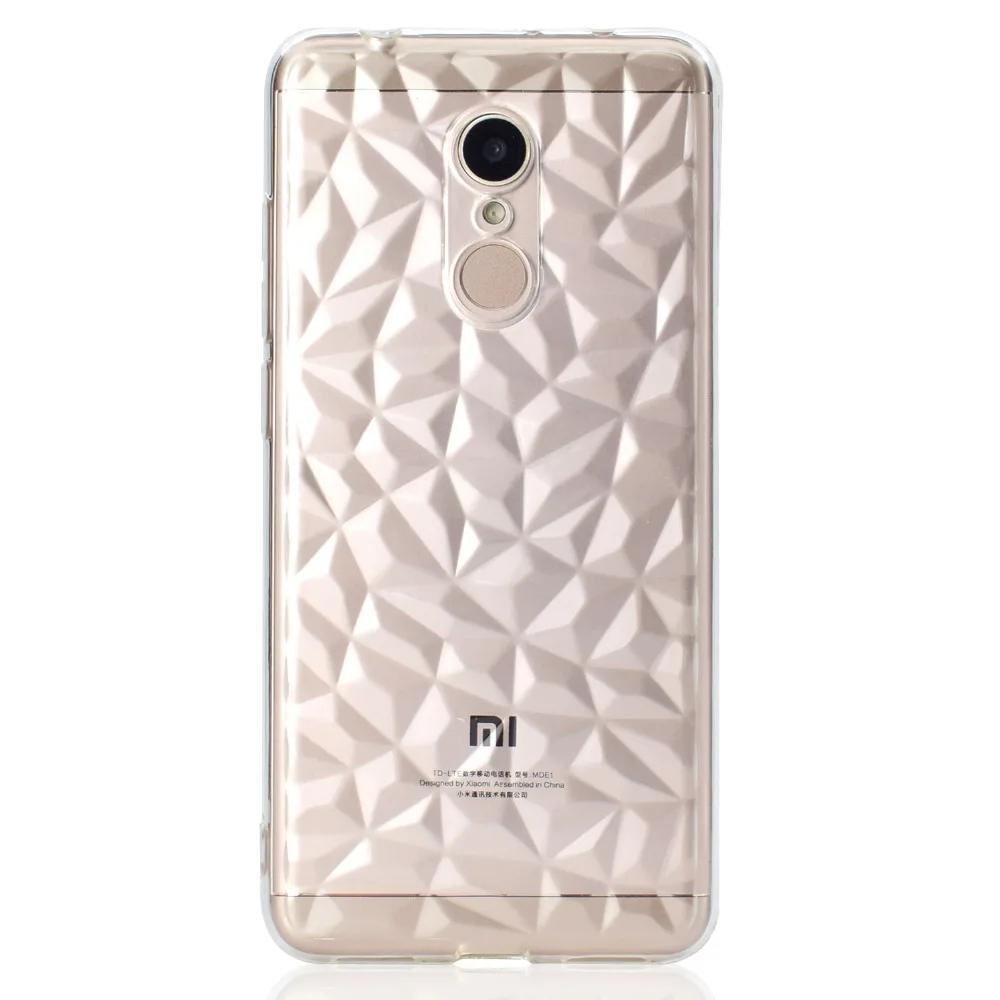 For redmi 5 case 3D Diamond pattern soft TPU silicone Transparent for 6 shockproof shell back cover |