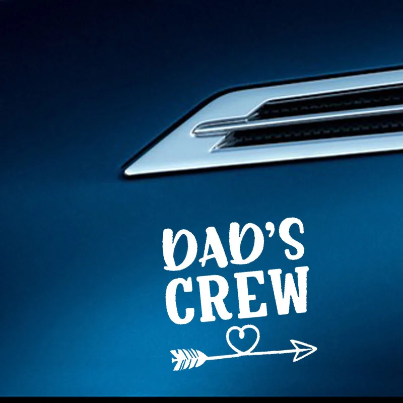 YJZT 15 2 см * DAD'S CREW Heart Arrow виниловая наклейка на автомобиль черный серебристый C10