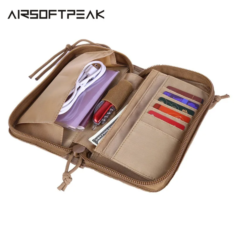 AIRSOFTPEAK, тактический кошелек, Охотничья сумка, чехол для телефона с отделением для карт, для денег, Мужская одноцветная сумка, многофункциональная, портативная