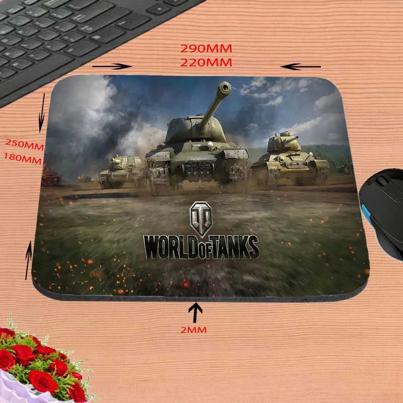 Новое поступление, игровой коврик для мыши World Of Tank на заказ, компьютерный ноутбук, нескользящий коврик для мыши 18*22/25*20/29*25*2 см - Цвет: 180mmX220mmX2mm