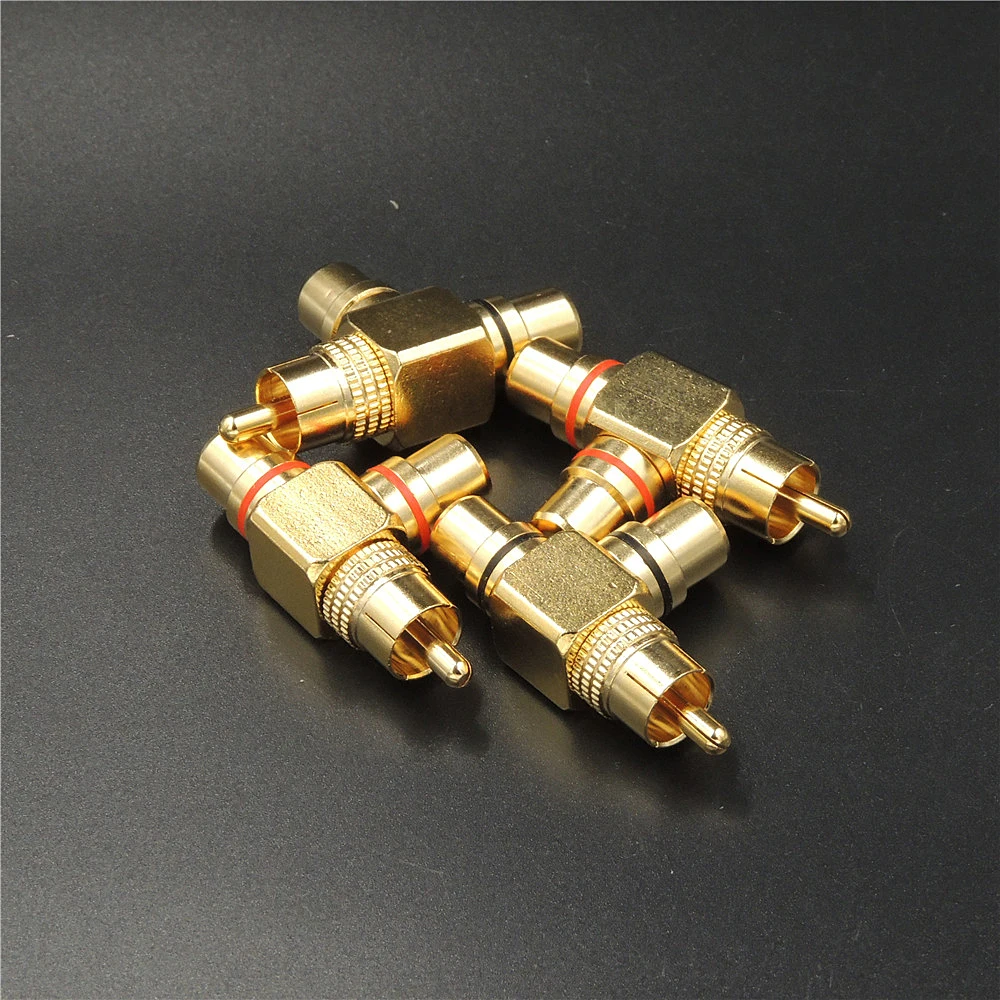 Высококачественный позолоченный разветвитель RCA штекер на 2 гнезда адаптер AV Video