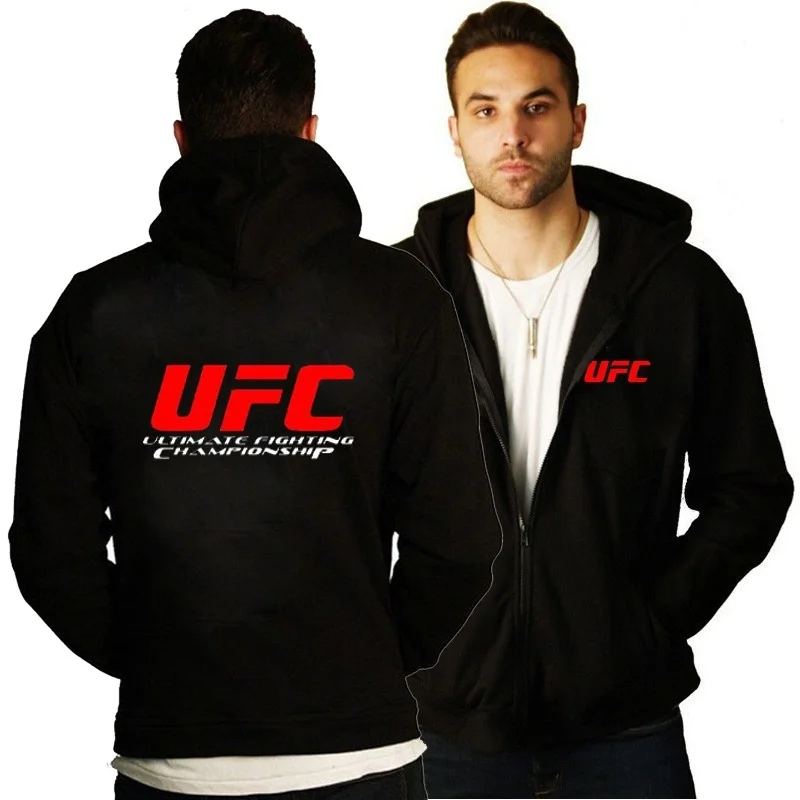 2018 Новая мода UFC неограниченное Толстовка MMA для мужчин на молнии толстовки с