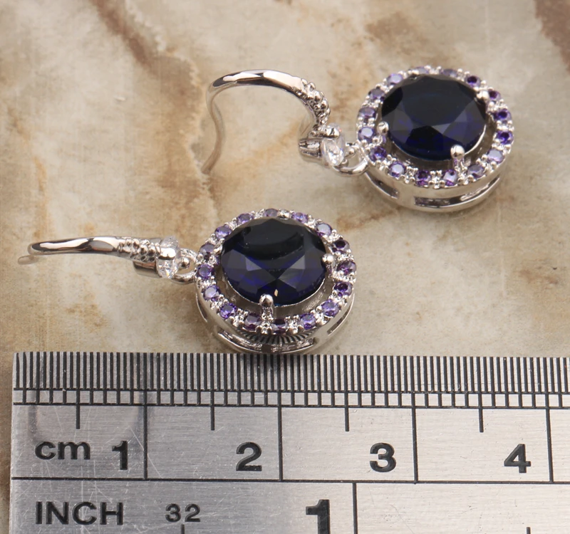 Круглые драгоценные камни зеленые посеребренные серьги-подвески S5166 | Украшения