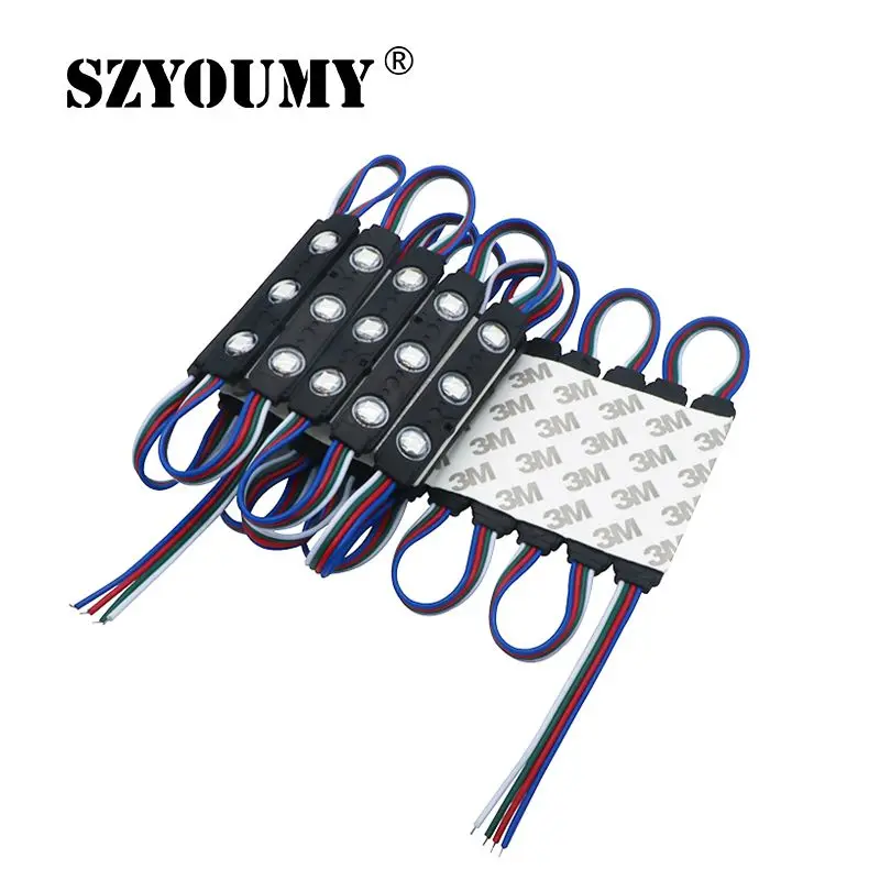 Супер яркий светодиодный модуль SZYOUMY 5050 RGB 3 светодиодных лампы водонепроницаемые
