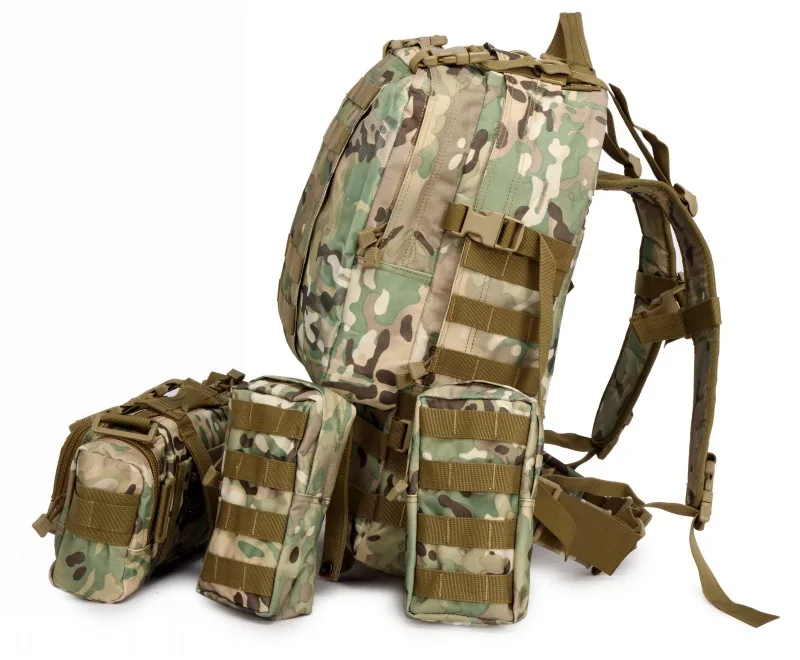 Военный тактический рюкзак CQC 55L 1000D с системой Молле камуфляжные сумки для спорта