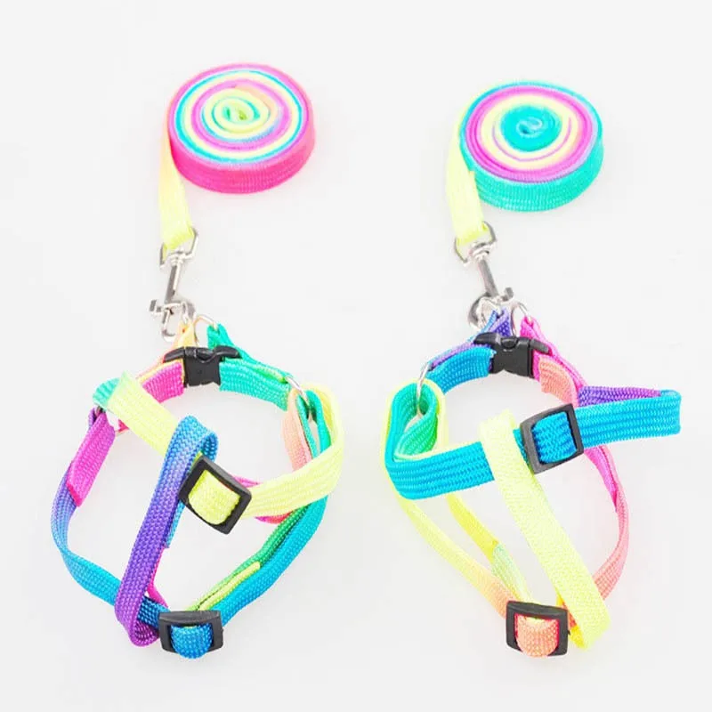 1 шт Многоцветный собачий поводок для питомцев щенком Радуга нейлоновый