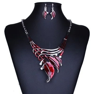Find Me,, boho, Брендовое, Ретро стиль, перо, листья, воротник, колье, ожерелье, модное, опт, цветное, массивное, ожерелье, для женщин, ювелирное изделие - Окраска металла: red