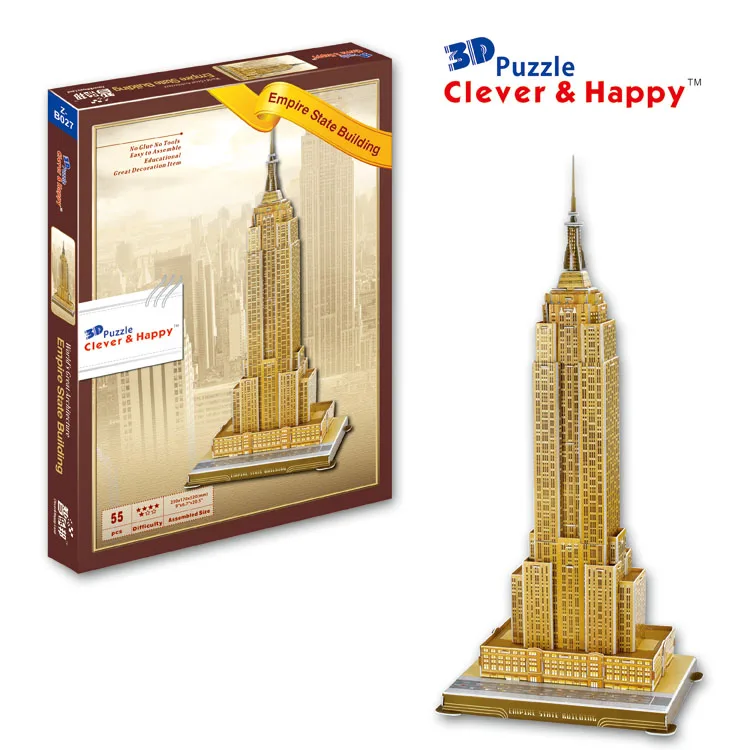 

Candice guo 3D paper puzzle assemble model DIY toy empire state building US New York edifice birthday gift christmas present 1pc