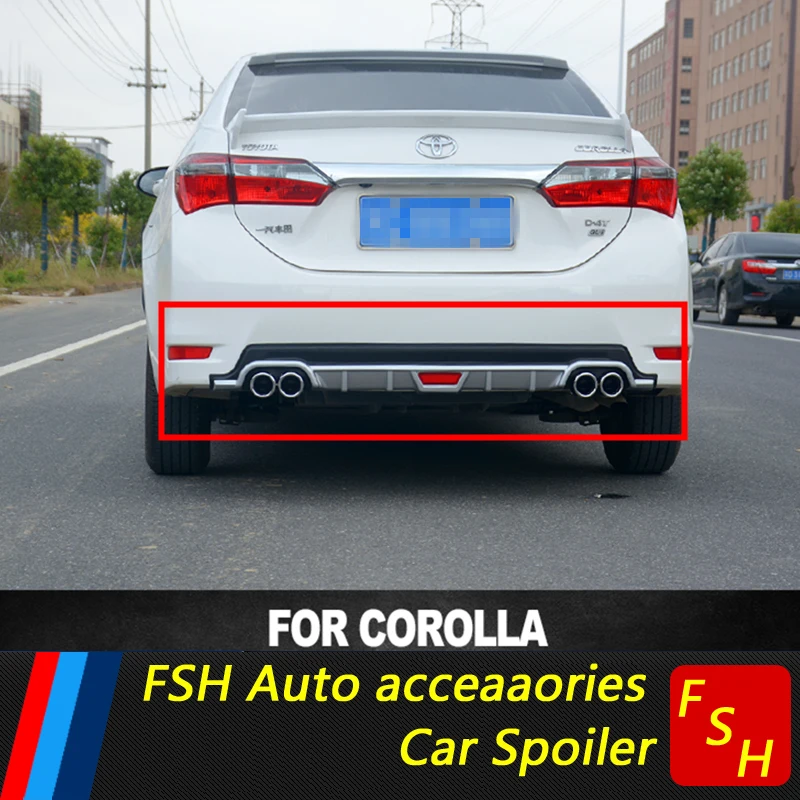 Для Toyota Corolla задний спойлер PP бампер диффузор защитные бамперы для 14 Body kit