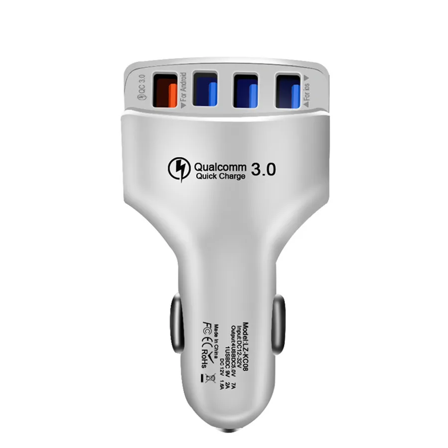 CRDC Быстрая зарядка 3,0 USB Автомобильное зарядное устройство для iPhone samsung huawei Xiaomi Мобильный телефон QC 3,0 быстрое автомобильное зарядное устройство для телефона автомобильное зарядное устройство - Тип штекера: White