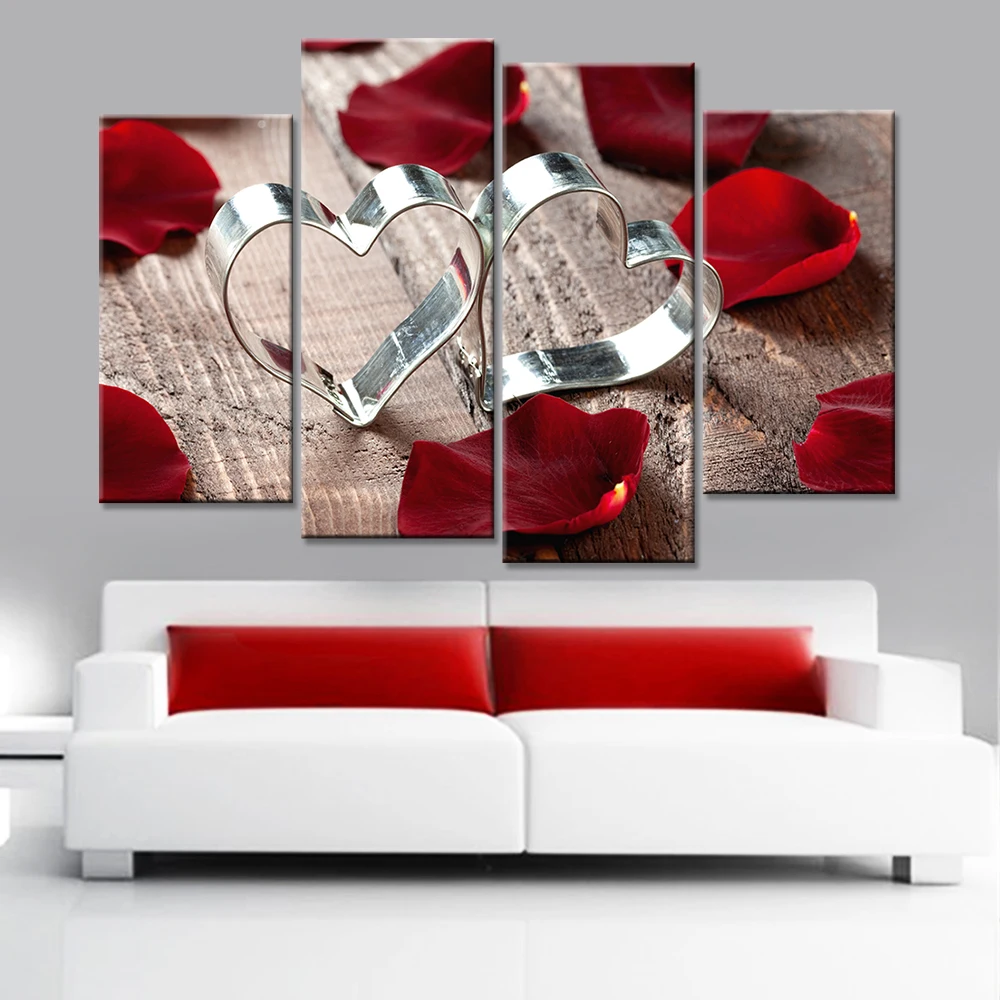 Прямая поставка печать на холсте с цветами любви и розы художественная живопись